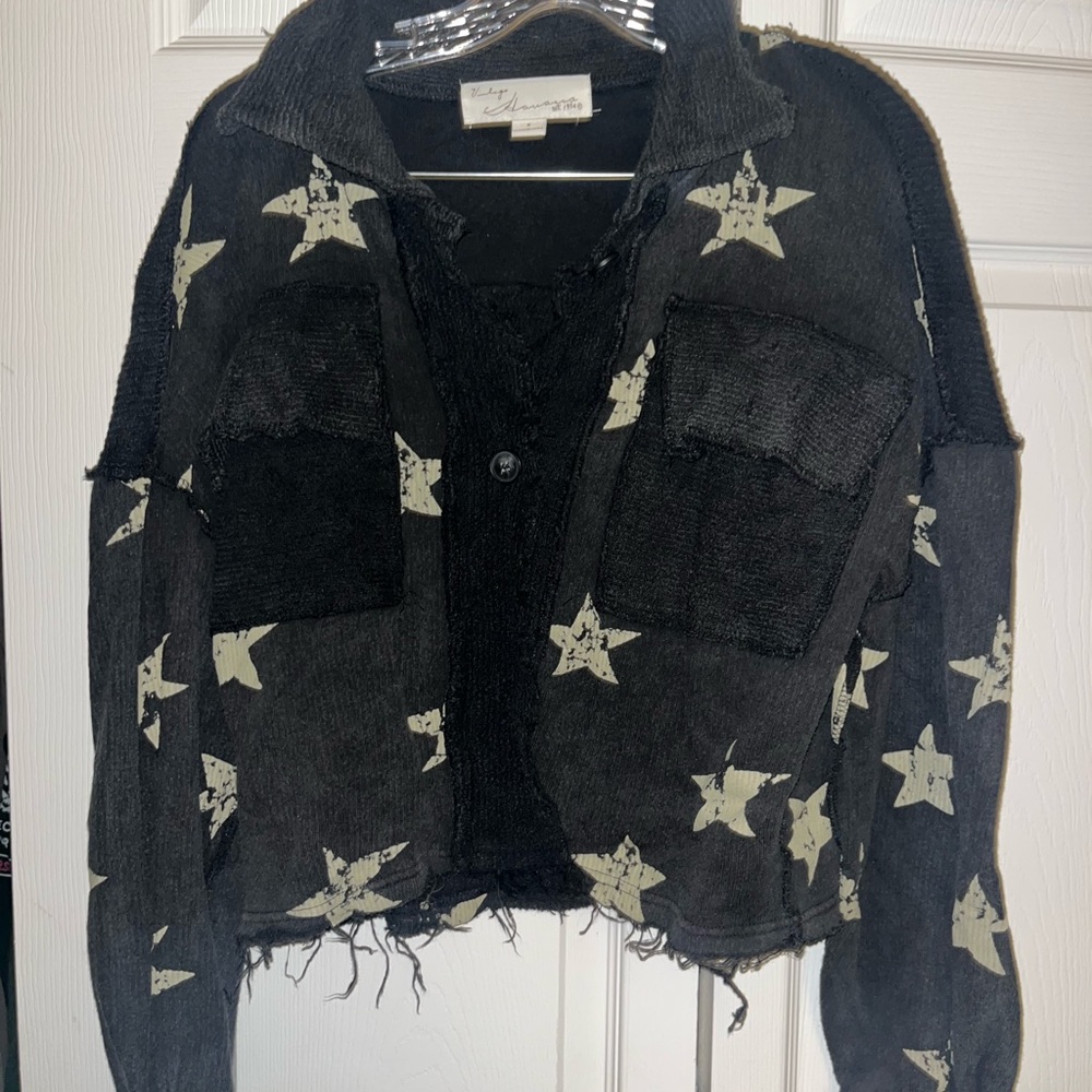 Vintage Havana black Jacket with Star Accents